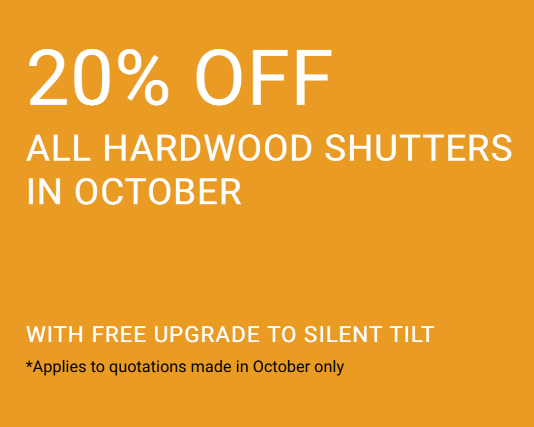 20% Off all Hardwood shutters throughout October